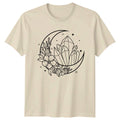 Crystal Moon Floral T-Shirt Crystal Healing Spirituality