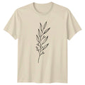 Simple Hand Drawn Olive Branch Womens T-Shirt Minimalist Art Mothers Day