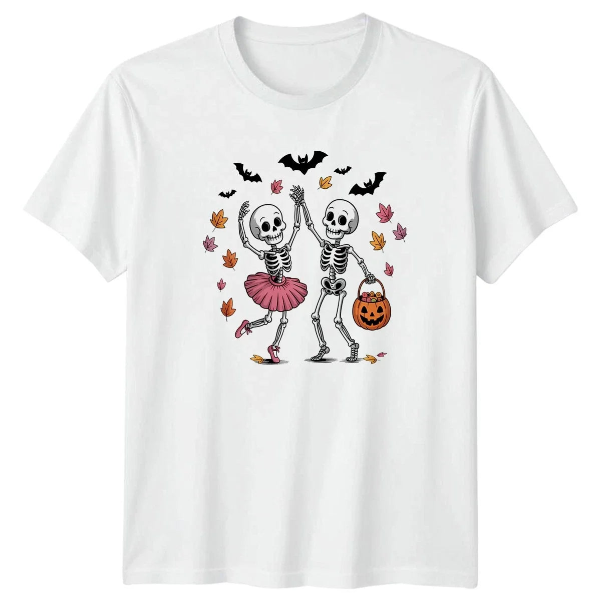 Dancing Skeletons Halloween Trick Or Treat Cute Spooky T-Shirt Halloween Gift