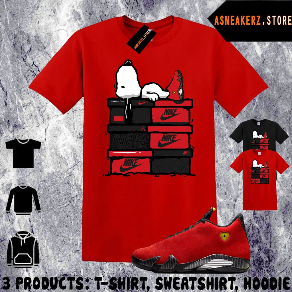 Shirt To Match AJ 14 Ferrari 2025 Sneaker Matching Tee Sneakerhead S Dog T-Shirt