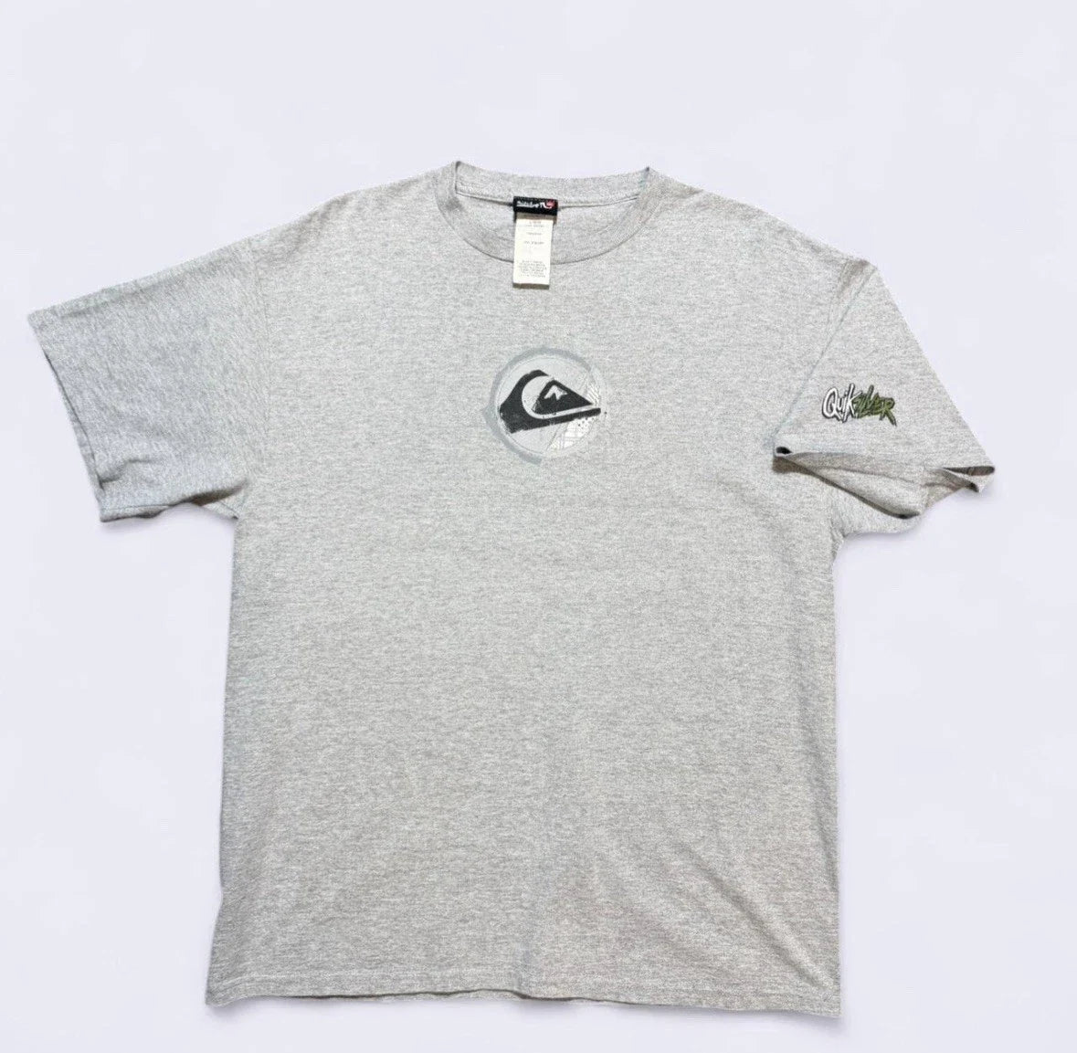 Y2K’s Quiksilver Double Sided Graphic Print T-Shirt Large Grey