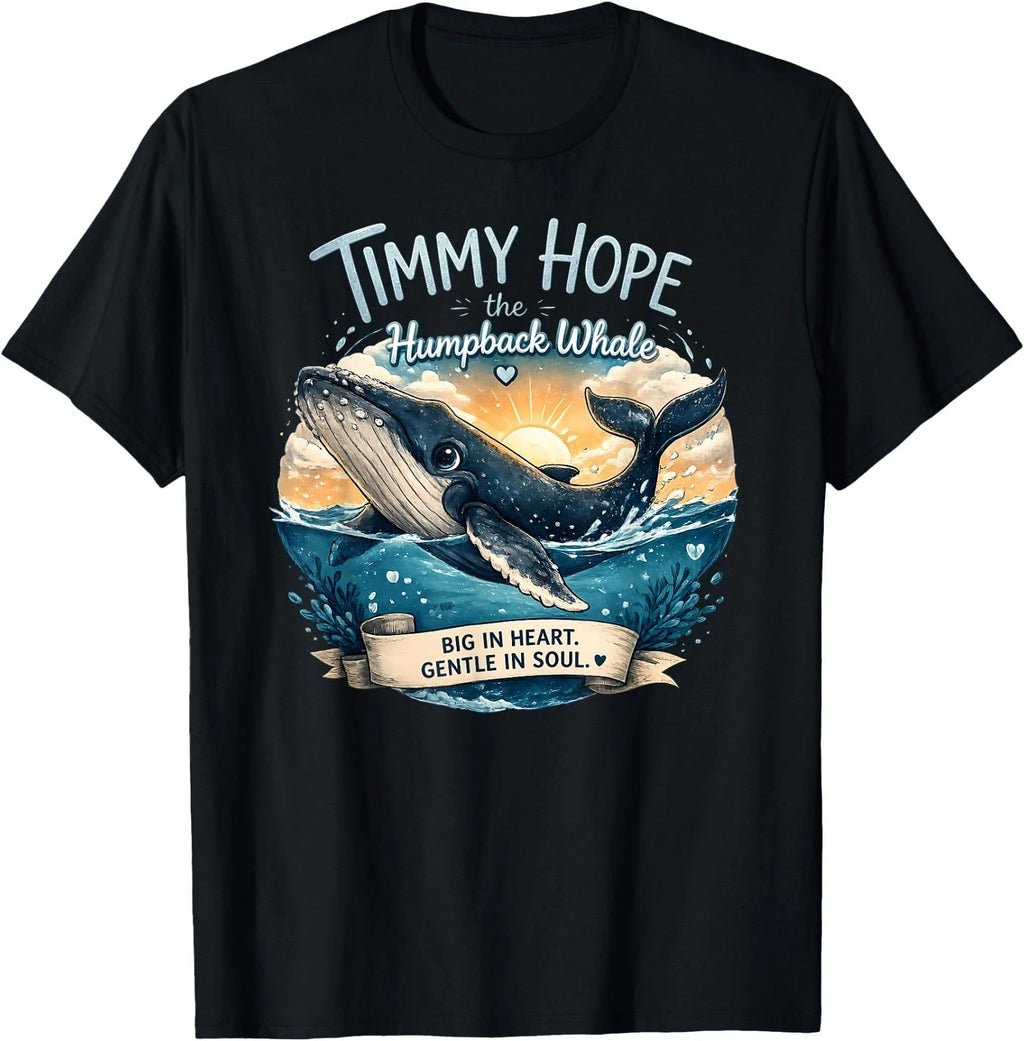 Timmy Hope Cute Humpback Whale Gentle Heart T-Shirt