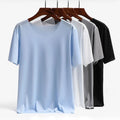 Men's Ultra-Thin Ice Silk Short Sleeve Tee for Home Wear and Daily Life