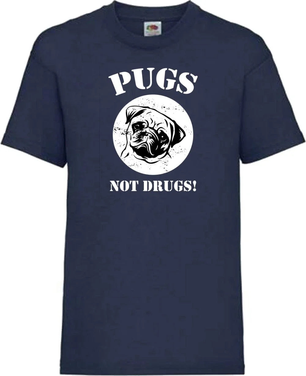 Pugs Not Drugs Novelty Pet Dog T Shirt Various Sizes & Colours