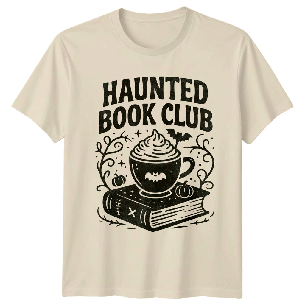 Haunted Book Club Halloween Reading Mens T-Shirt Womens Tee Graphic Top