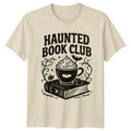 Haunted Book Club Halloween Reading Mens T-Shirt Womens Tee Graphic Top