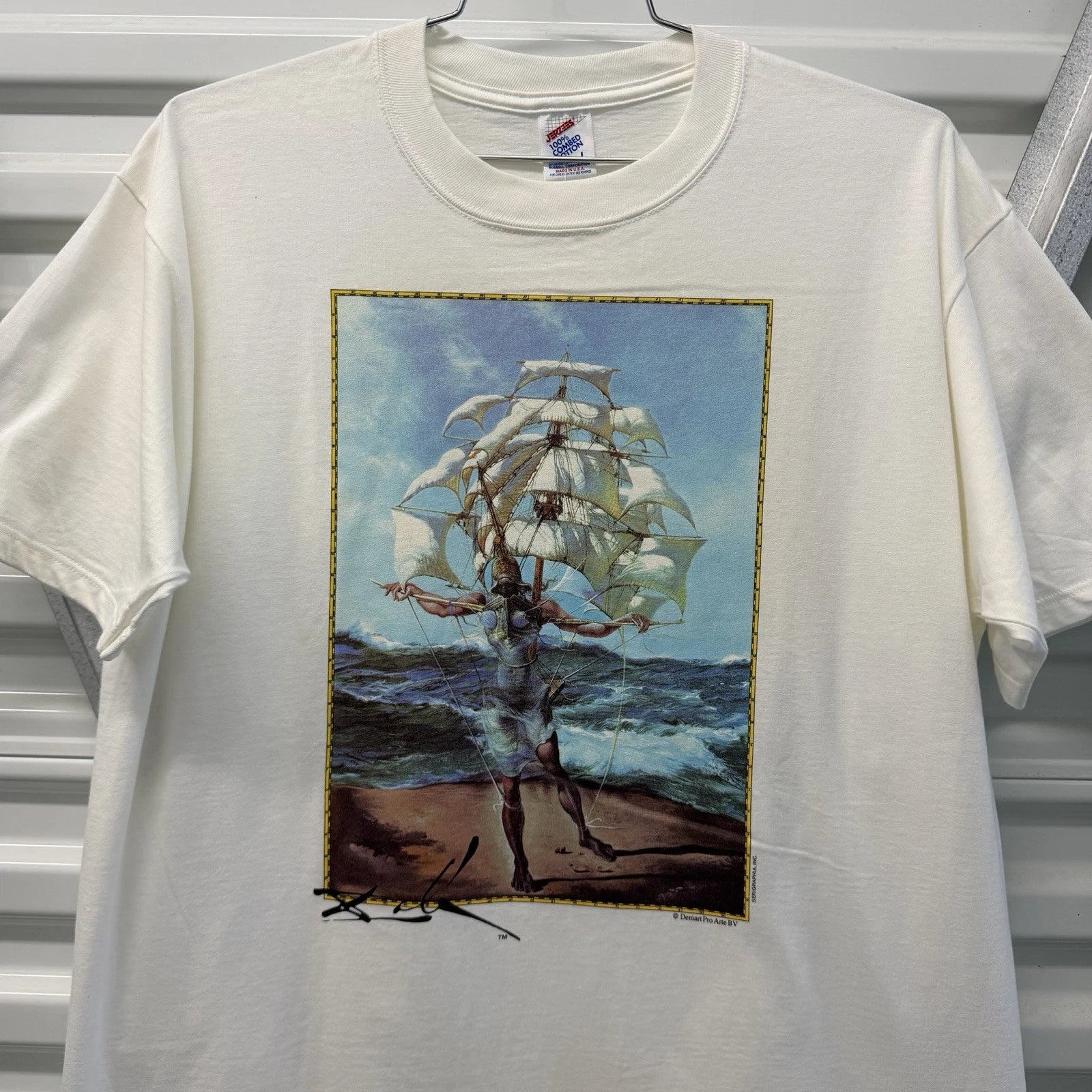 Vintage Salvador Dali Art T Shirt 90s L Museum Columbus Melting Clock Pop Warhol
