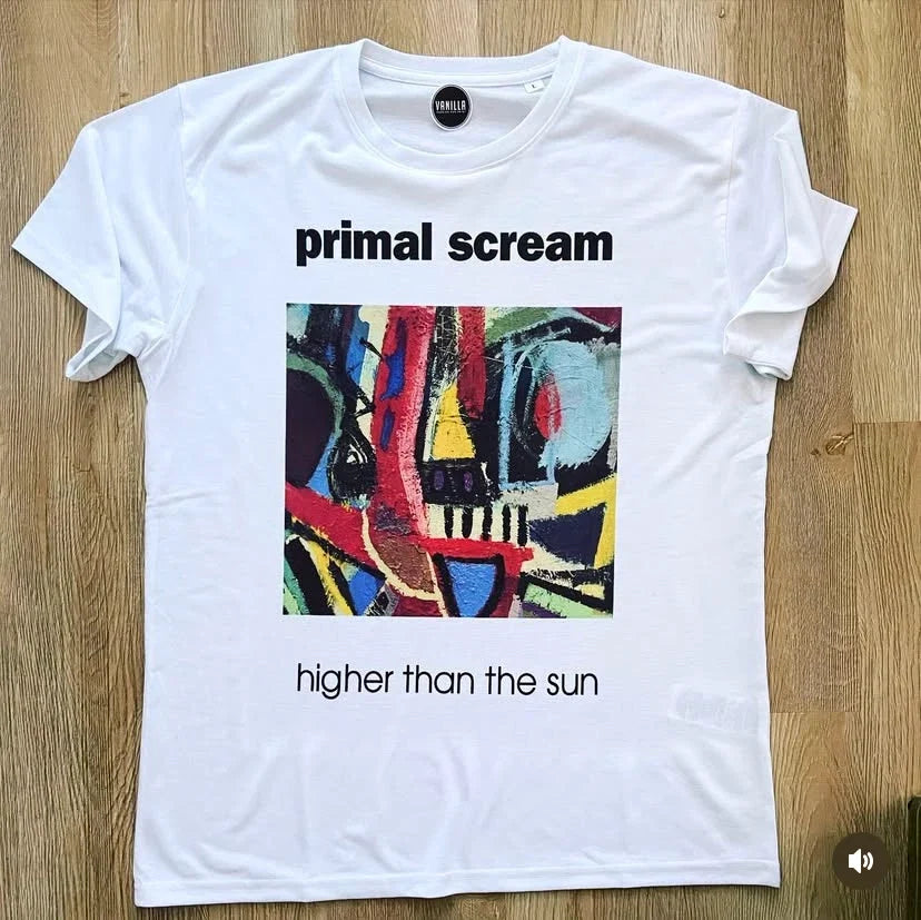 Primal Scream - Tshirt. Sonic Flower, Higher Than The Sun. Unofficial. Rare