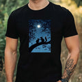 Mens Squirrel in Moonlight Motif Cotton T-Shirt Size XS to 5XL