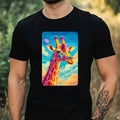 Mens Giraffe Anime Style Print Cotton T-Shirt Size XS to 5XL