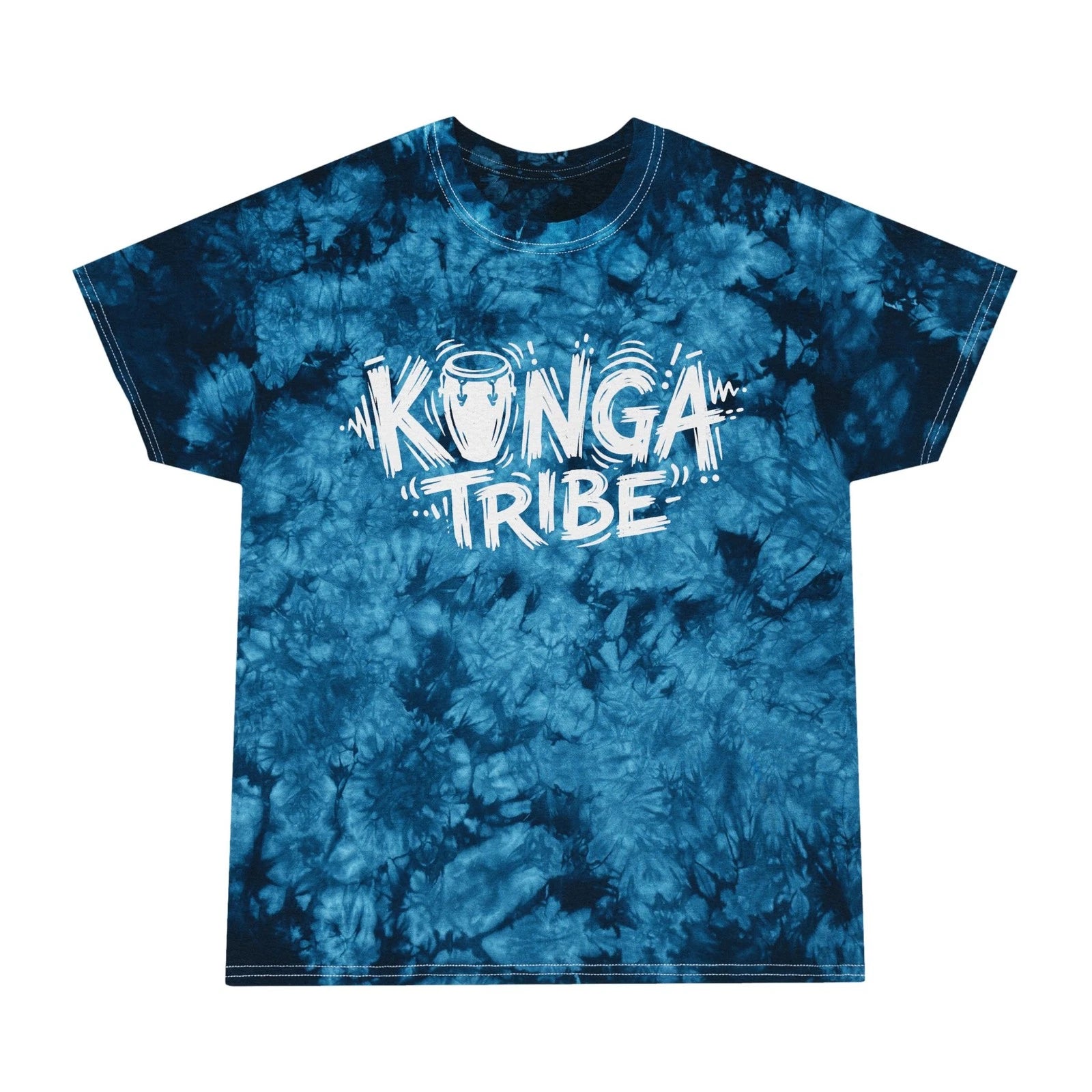 Konga Tribe Drum Graphic Tee | Blue Crystal Tie-Dye
