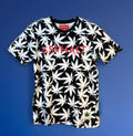 Asphalt Black & White Streetwear Short Sleeve Tee Streetwear Pot Leaf Weed 4:20