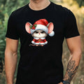 Mens Christmas Mouse Print Cotton T-Shirt Size XS to 5XL