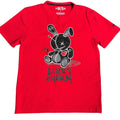 BKYS Men's Small Shirt Red Lucky Charm Teddy Bear Graphic Streetwear Urban