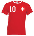 Youth Designz Men's T-Shirt Switzerland with DESIRED NAME + NUMBER Jersey European Cup Logo