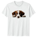 Cute Peeking Puppy Dog T-Shirt Australian Shepherd Gift For Him And Her