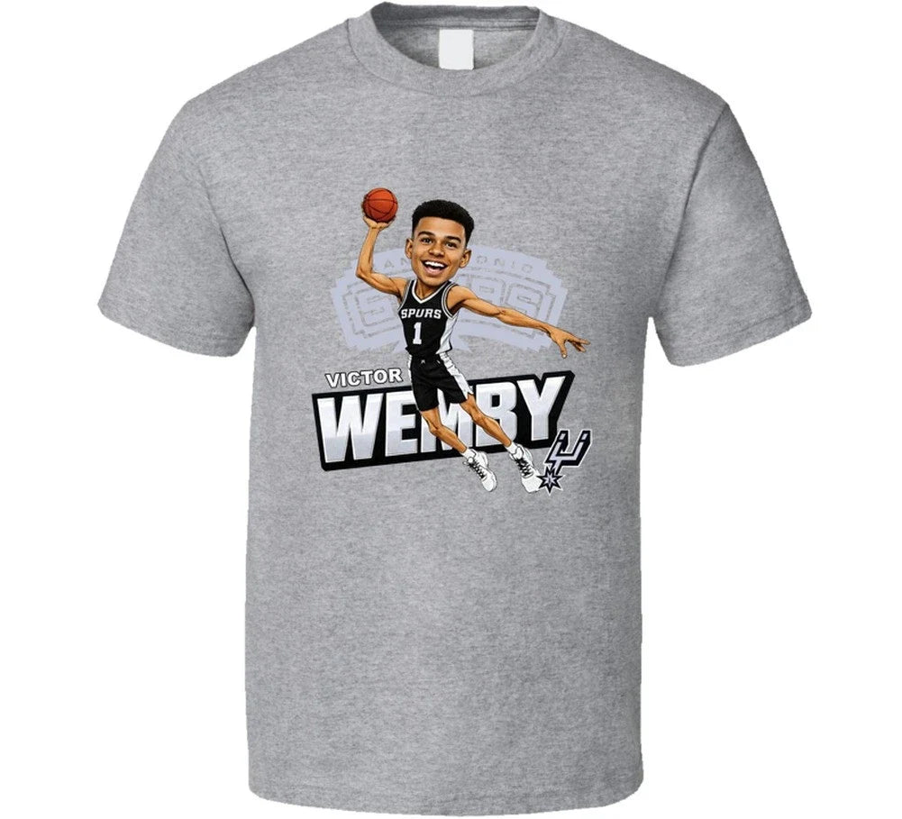 Victor Wembanyama Wemby San Antonio Caricature Retro T Shirt