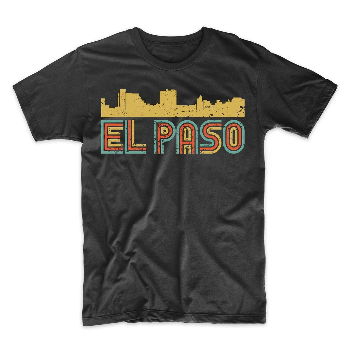 Men's El Paso Shirt - Retro Vintage Style El Paso Texas Skyline T-Shirt