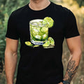 Mens Watercolour Cocktail Motif Cotton T-Shirt Size XS to 5XL