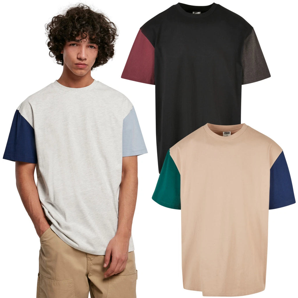 Urban Classics Men's Organic Cotton Oversized Colorblock T-Shirt