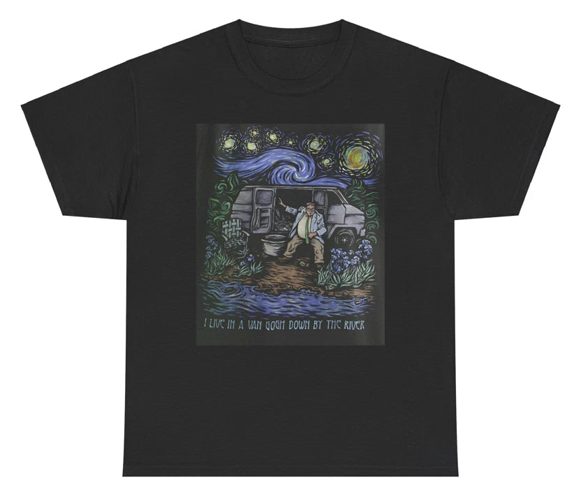 Van Gogh Down By The River Mordor Starry Night T Shirt Artistic Humor Meme Tee