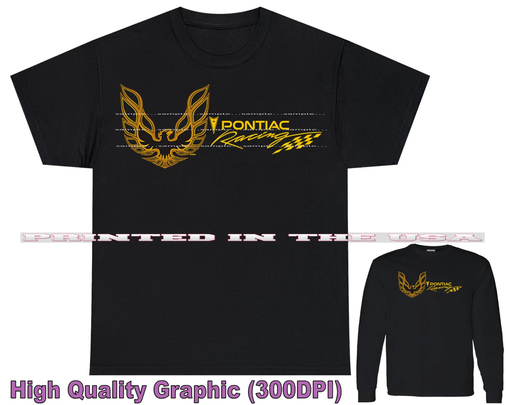 Pontiac Firebird Trans Am Golden  Racing Eagle Wings Logo Car Art Black T Shirt