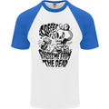 Coffee Raises Me from the Dead Skull Mens S/S Baseball T-Shirt