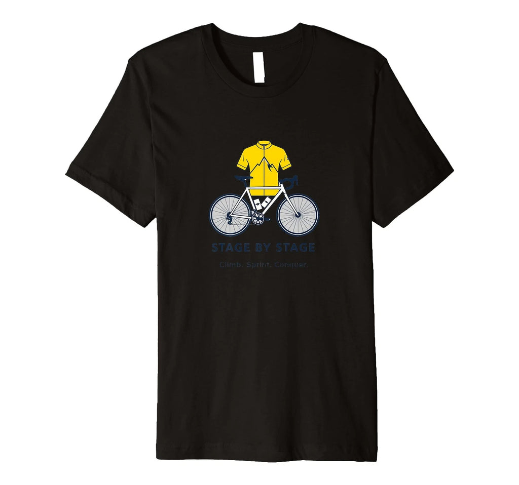Minimalistic Cycling Design - Stage by Stage Premium T-Shirt