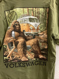 New Volkswagen VW Bus Van Bigfoot Sasquatch Moss Green T-Shirt Men’s Large