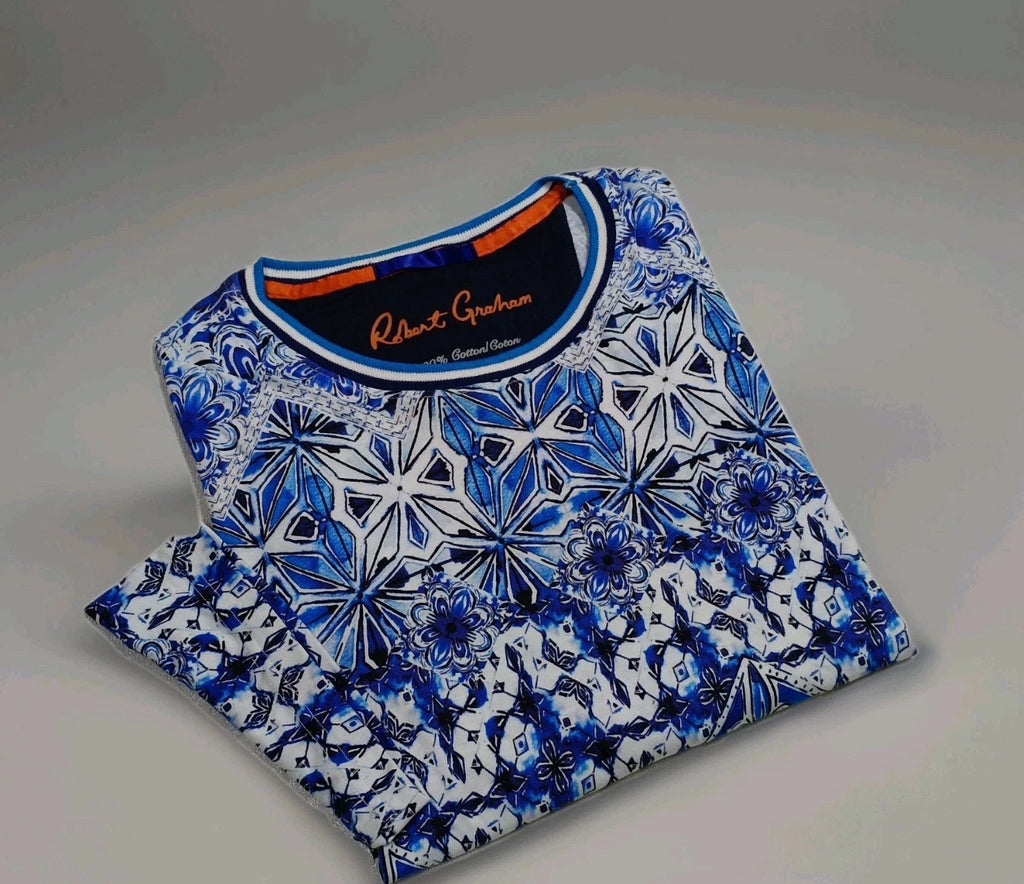 Robert Graham Abstract Floral Mosaic printed Mens Tshirt Big and Tall sizes New