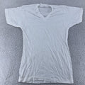 Vintage Blank White Fruit of the Loom V Neck Shirt Mens XXS USA Soft 80s Tee
