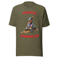 DOBERMAN SHIRT - PATRIOTIC 4TH JULY AMERICAN ADULT TEE - ALL SIZES - OLIVE