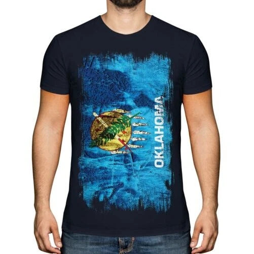 Oklahoma Flag State Grunge Mens T-Shirt Oklahoman T-Shirt
