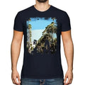 L. A. Los Angeles Grunge Print T-Shirt Malloppo Beach Top White Sleeve