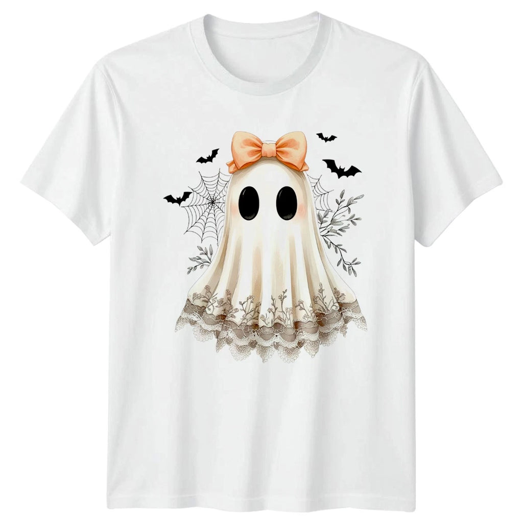Cute Ghost Halloween Holidays Mens Womens Graphic Tee Spooky Unisex Top