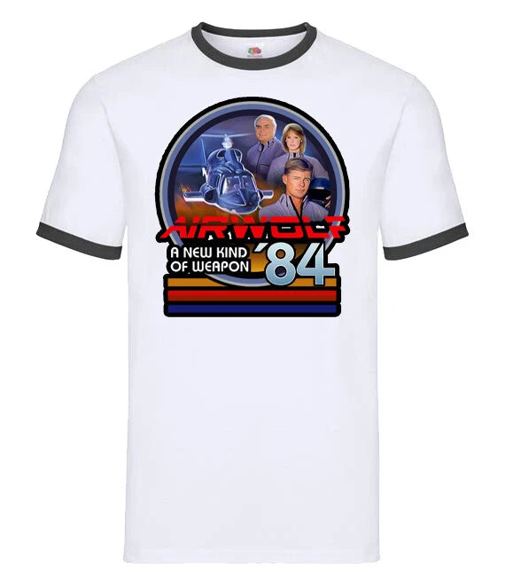 film movie horror funny cult mens birthday RETRO t shirt for AIRWOLF fans