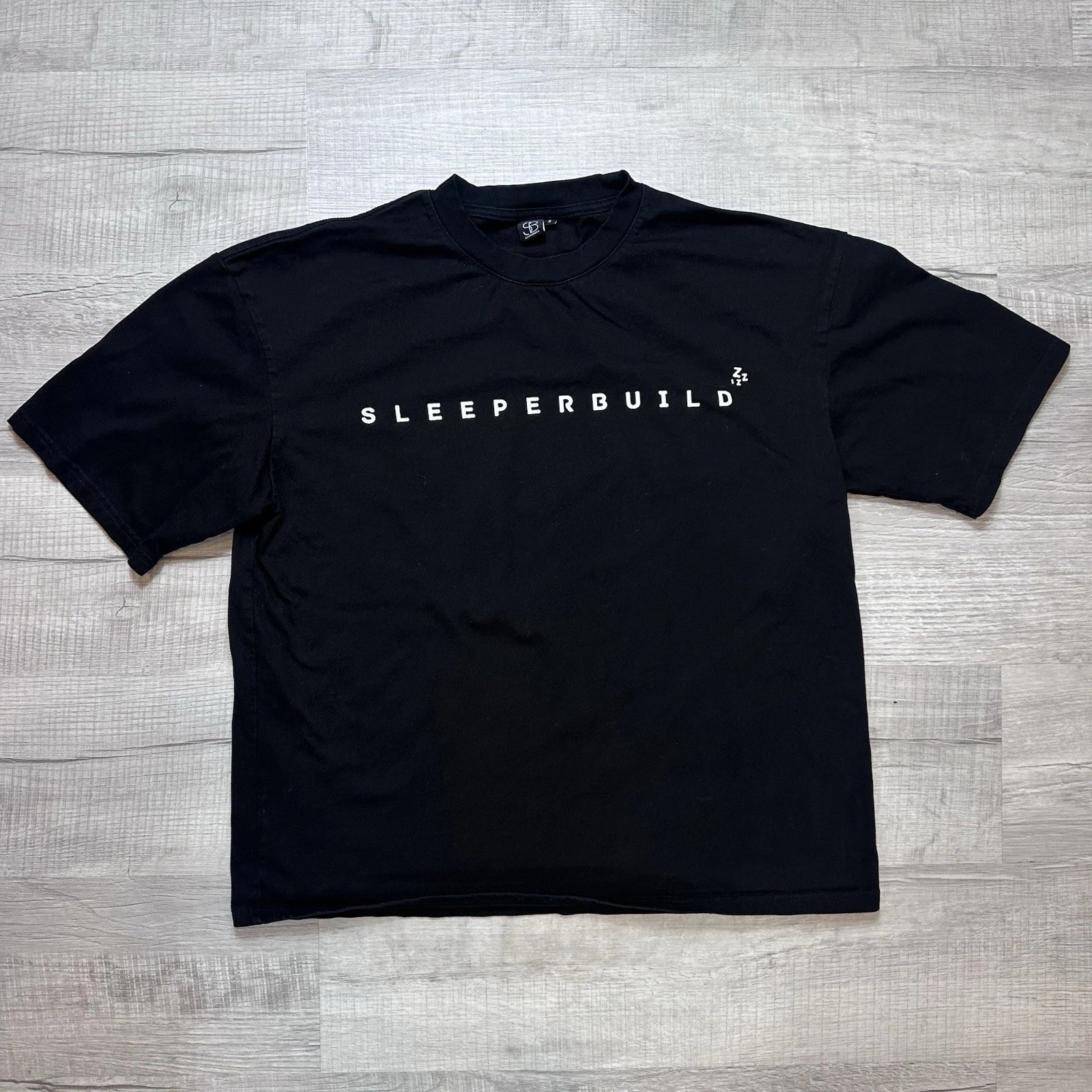 SleeperBuild Heavy Oversized Minimalist Tee Black Size Small Men's Gym Workout