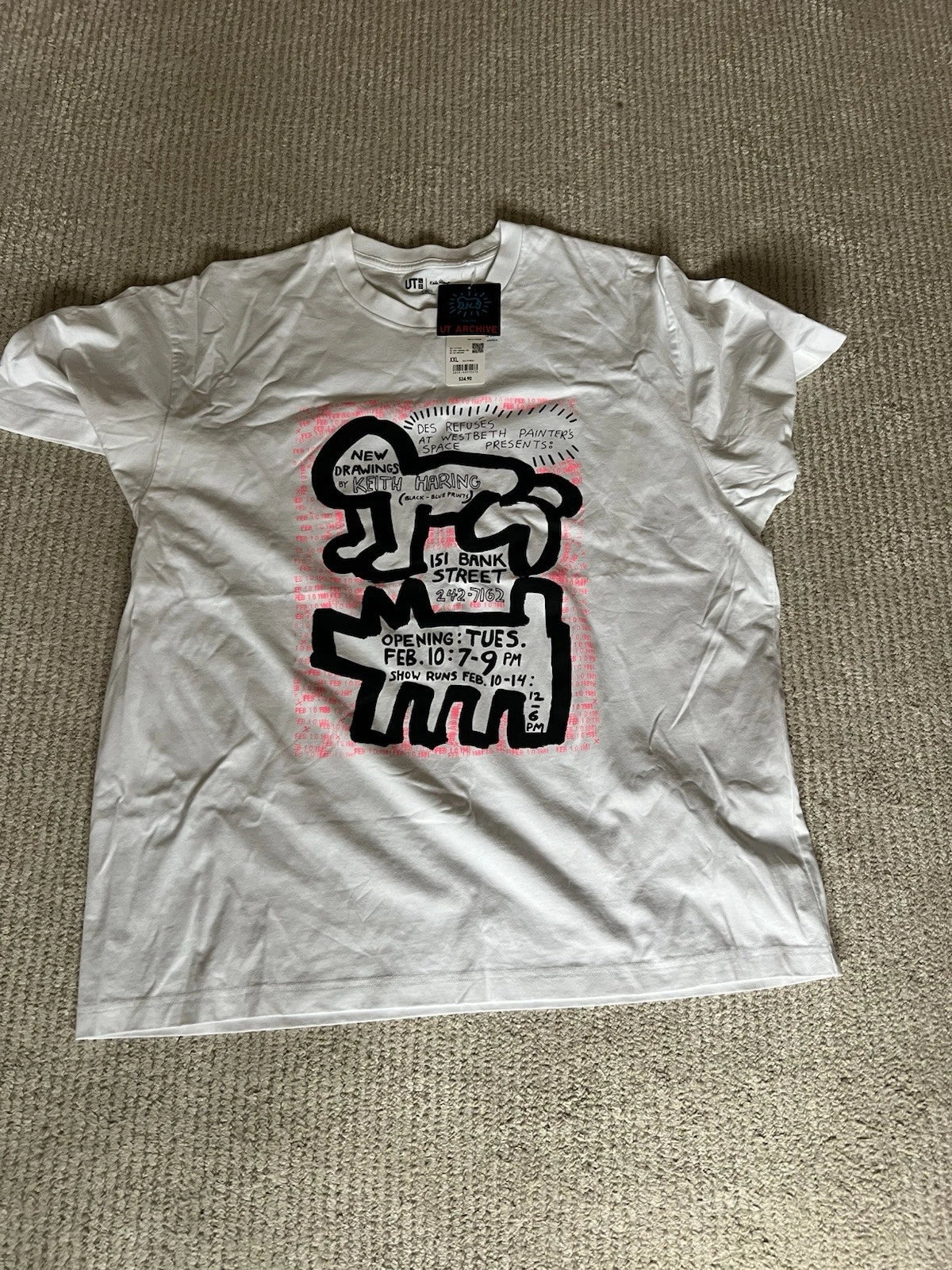 NWT Uniqlo UT Archive x Keith Haring Mens Size XXL Graphic Tee Short Sleeve Art