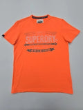 Superdry Men's Orange T-Shirt L Vintage Crew Neck Graphic Logo