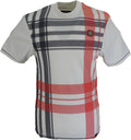Trojan Mens Ecru Oversized Check T Shirt
