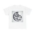 Unisex Adult T Shirt Geometric Line Art Cat Silver Minimalist