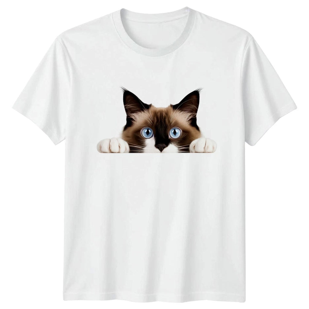 Peeking Ragdoll Cat T-Shirt Ragdoll Cat Pets Birthday Gift For Him And Her