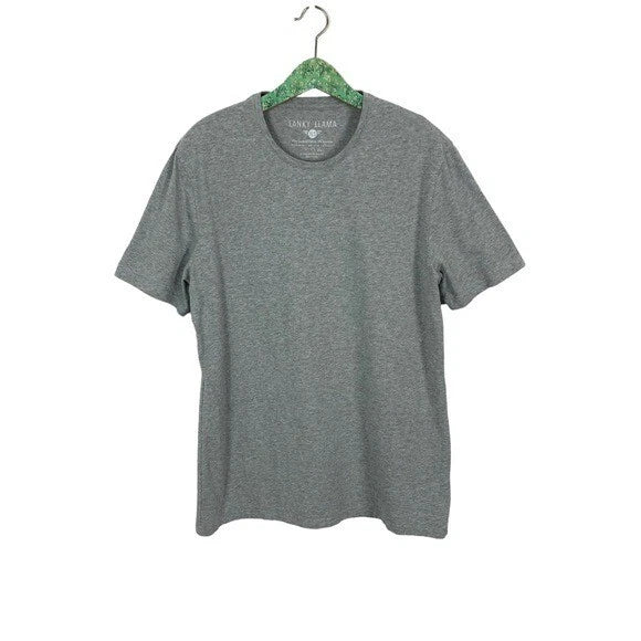 Lanky Llama Extra Large XL Gray Crew Neck Stretch Tee Minimalist Casual Basic