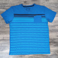 Zoo York V-Neck T-Shirt Mens XL Blue All Over Print Skater Street Style Y2K