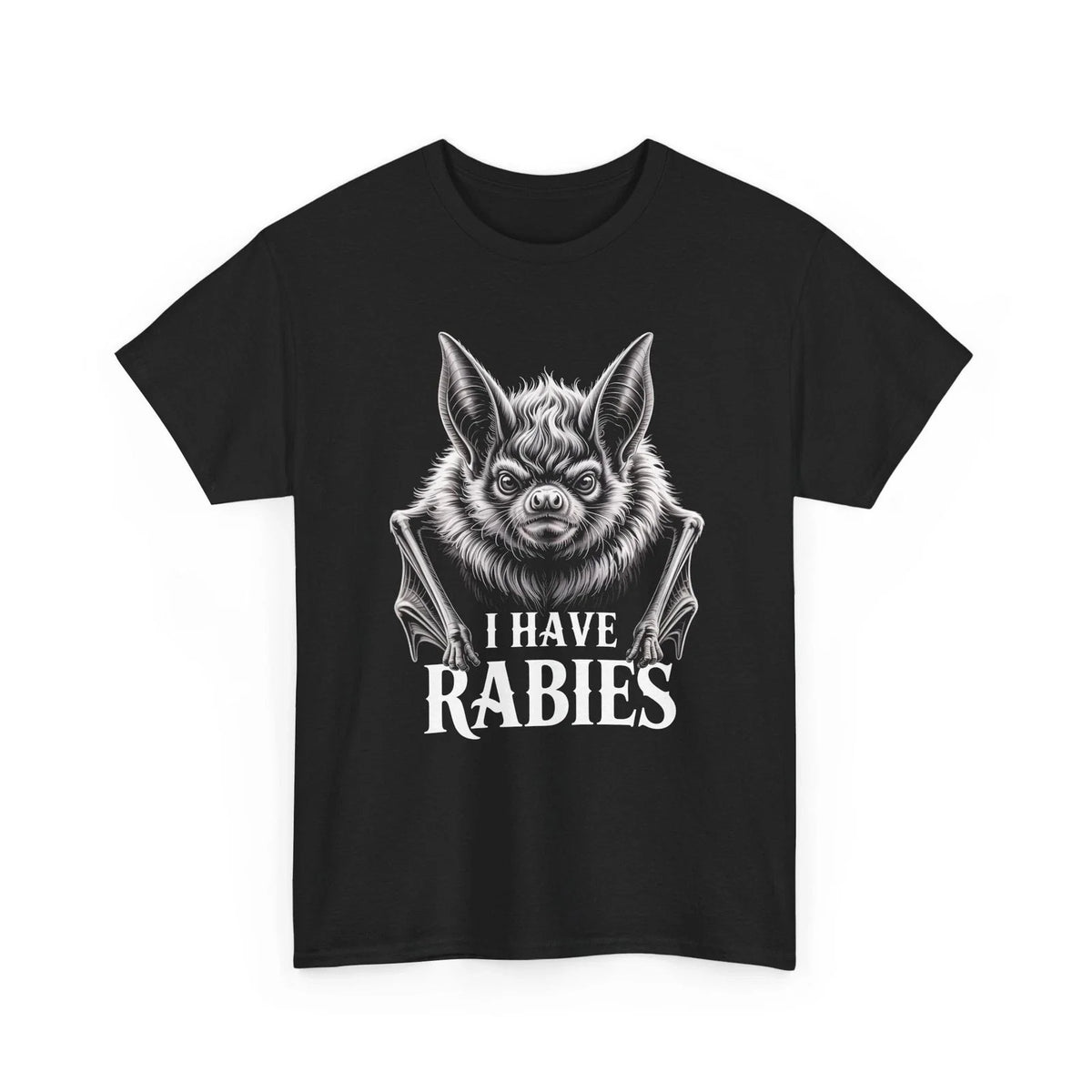 I Have Rabies Shirt Funny Sarcastic Bat Graphic Gothic Horror Halloween Gift Tee