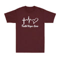 Faith Hope Love Jesus Cross Christian Christ Funny Gift Men's Cotton T-Shirt