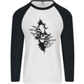 A Skull From a Ripped Shirt Gothic Goth Biker Mens L/S Baseball T-Shirt