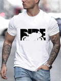 Vintage Ride Motorcycle Graphic T-Shirt Men's Biker Street Style Tee