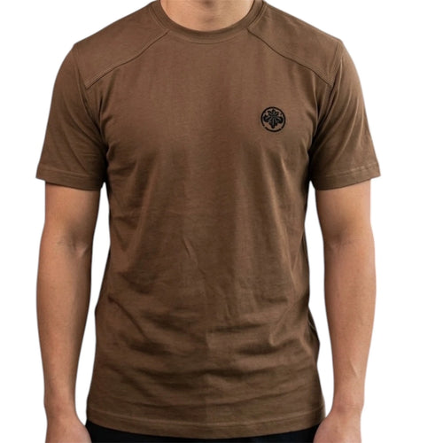 $39 AFFLICTION Brown RESPECT Short Sleeve Slim Fit Y2K Mens T-shirt SMALL NWT