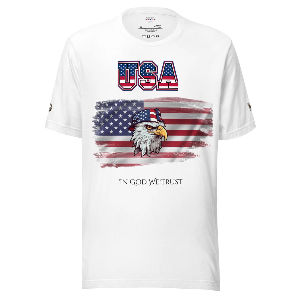 USA In God we trust Unisex t-shirt 100% Spin Spun Cotton